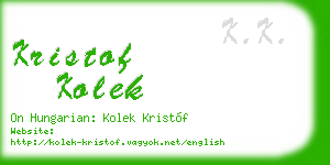 kristof kolek business card